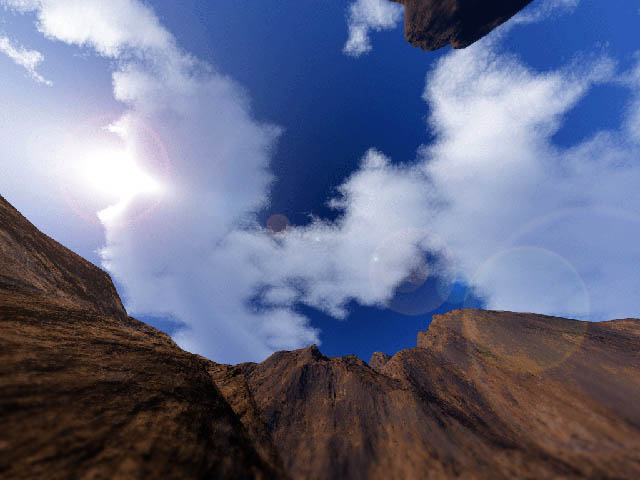 looks up from the bottom