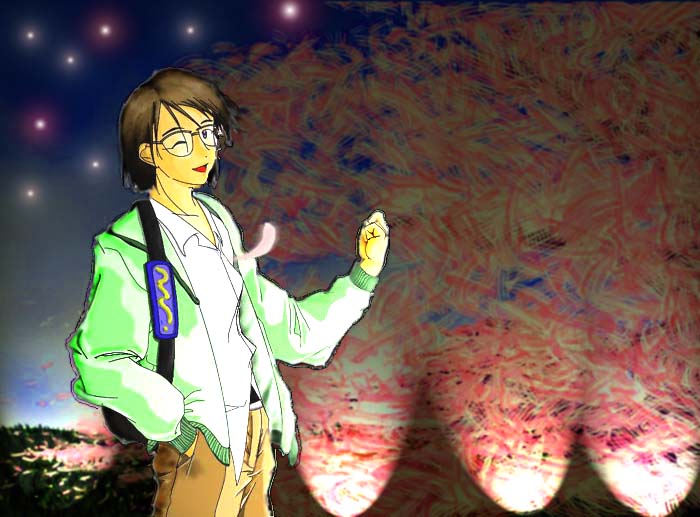 The sight of cherry blossoms at night 
